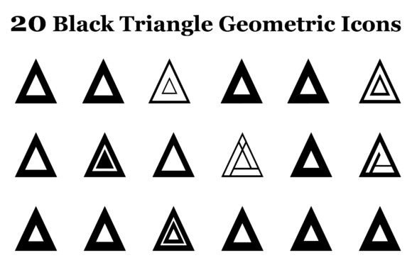 20 Black Triangle Geometric Icons: Elevate Your Design Projects with Precision and Style