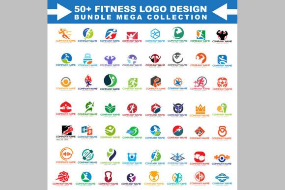 50 Editable Fitness Logos Mega Collection: A Practical Resource for Fitness Branding
