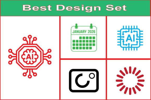 AI Icon Design Set for Modern Visual Projects