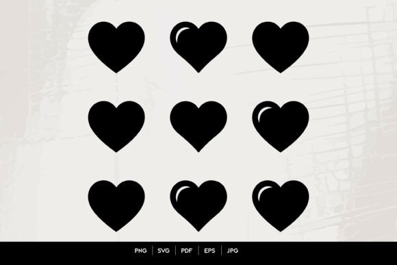 Black Heart Icons Set: Versatile Design Elements for Modern Creatives