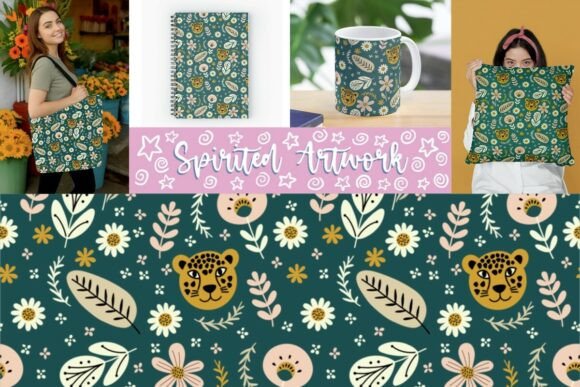 Cheetah & Floral Seamless Pattern: Wild Elegance Meant for Modern Design