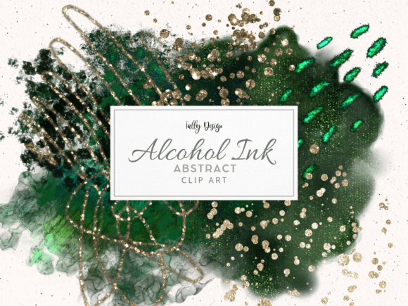 Deep Green Alcohol Ink Clip Art: A Versatile Creative Resource