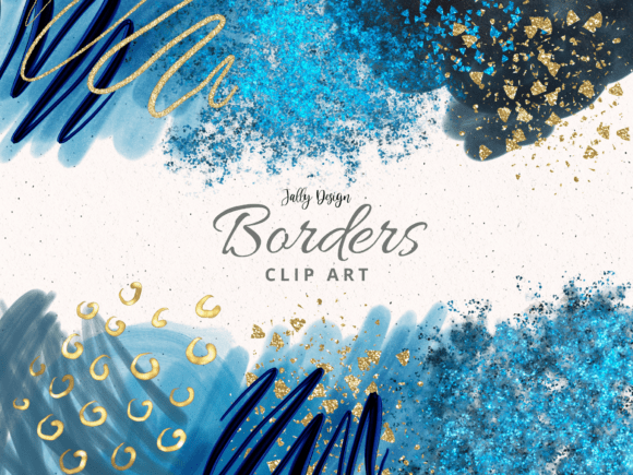 Discover the Creative Potential of Glam Blue Alcohol Ink Borders Clip Art