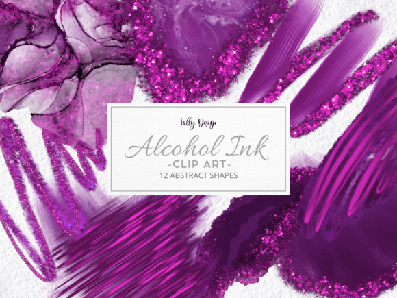 Elegant Purple Alcohol Ink Clip Art: Creative Possibilities for Every Project