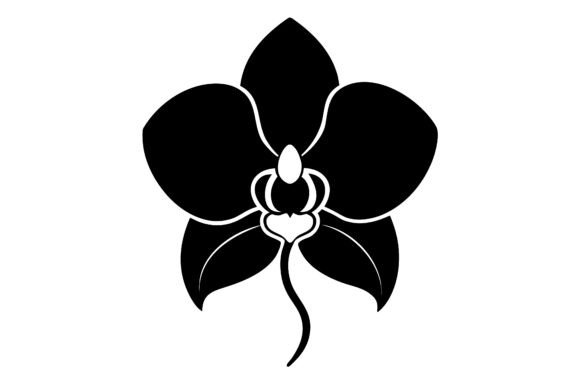 Enhancing Creative Projects with Orchid Clip Art Black Silhouette Design Assets