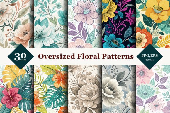 Enhancing Creativity with Oversized Floral Seamless Patterns 06