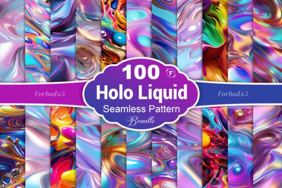 Holographic Liquid Seamless Pattern: A Modern Design Resource