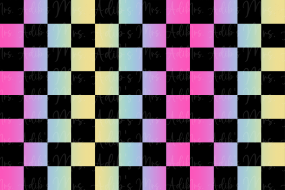 Rainbow Checker Seamless Pattern
