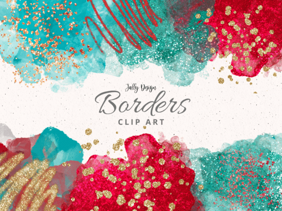 Teal Red Alcohol Ink Overlays Clip Art: Creative Integration for Design Projects