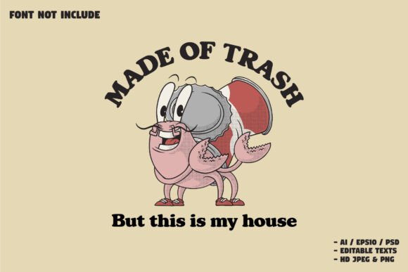 Trash Can Hermit Crab Mascot: A Versatile Branding Asset for Creative and Business Professionals