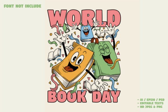 World Book Day Retro Cartoon: A Creative Asset for Brand Identity